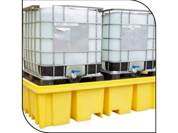 4-Way Double IBC Spill Containment Pallet